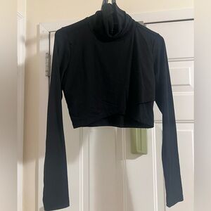 Forever 21 Black Long Sleeve Crop Top